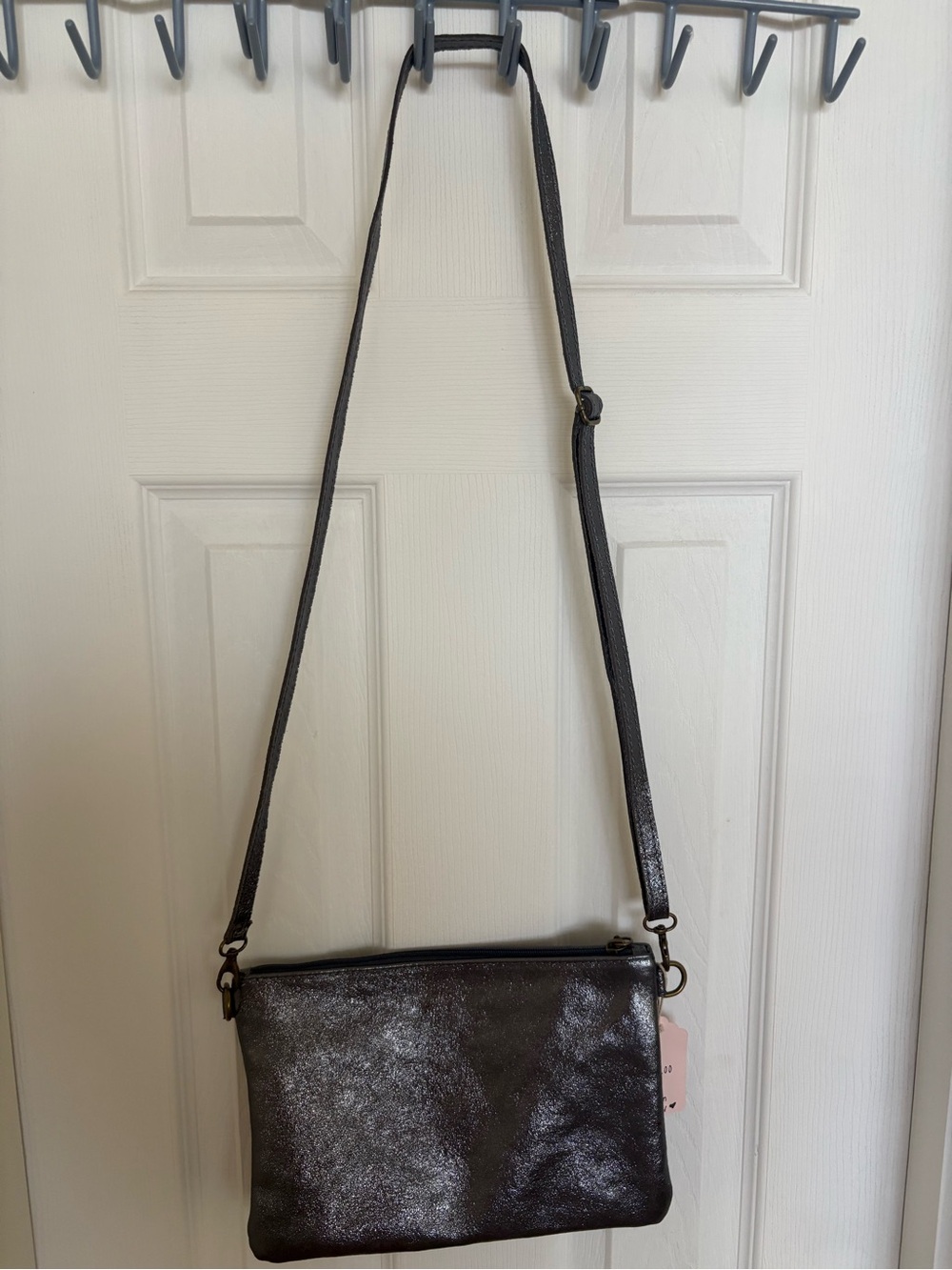 Metallic Black Crossbody Bag - Women's Shoulder Purse